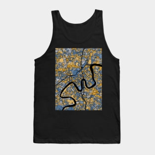 Brisbane Map Pattern in Blue & Gold Tank Top